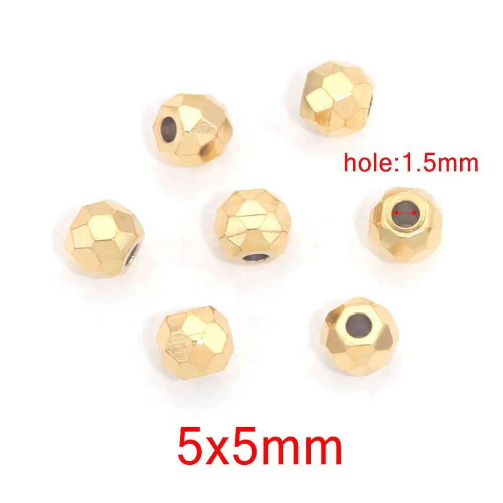 Jewelry Accessories Stainless Steel Round Beads Titanium Steel Arc Beads Vacuum Gold Plated - Image 14