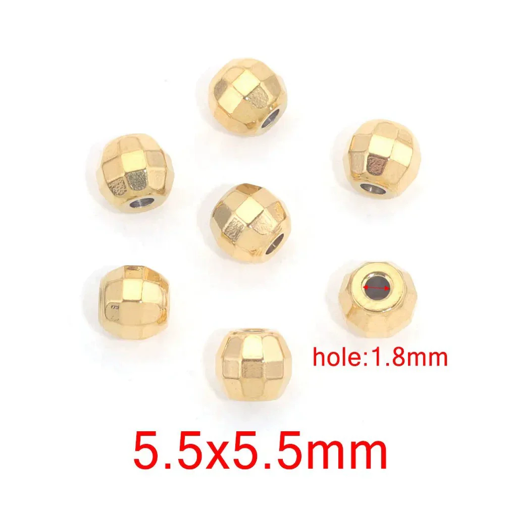 Jewelry Accessories Stainless Steel Round Beads Titanium Steel Arc Beads Vacuum Gold Plated - Image 15