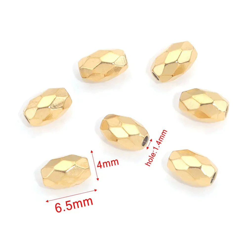 Jewelry Accessories Stainless Steel Round Beads Titanium Steel Arc Beads Vacuum Gold Plated - Image 17