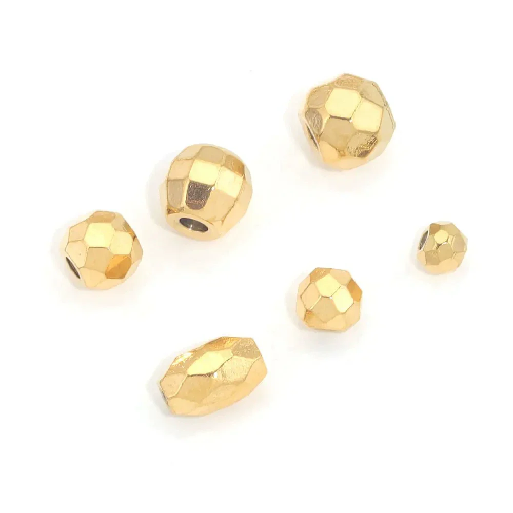 Jewelry Accessories Stainless Steel Round Beads Titanium Steel Arc Beads Vacuum Gold Plated - Image 3