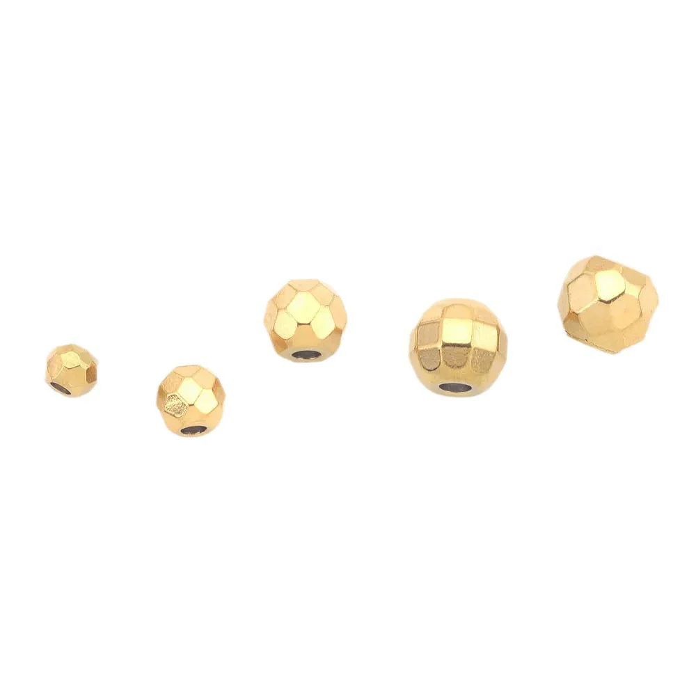 Jewelry Accessories Stainless Steel Round Beads Titanium Steel Arc Beads Vacuum Gold Plated - Image 5