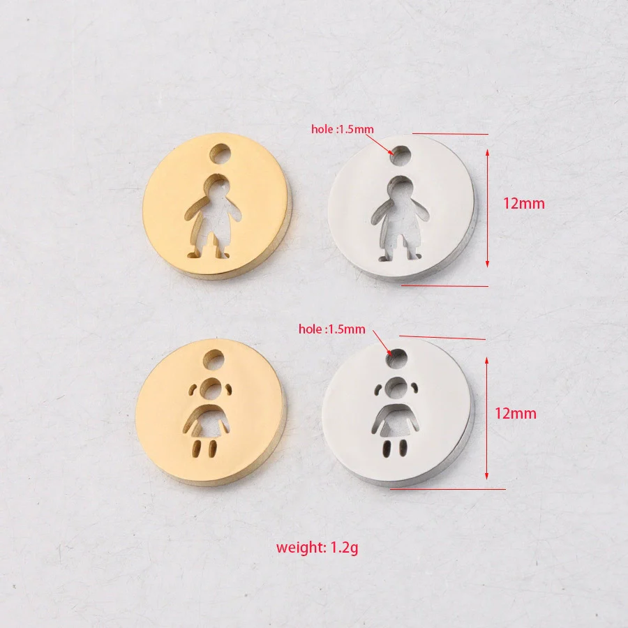 Jewelry Accessories Stainless Steel Round Hollow Humanshaped Fine Polishing Glossy Pendant For Boys And Girls - Image 3