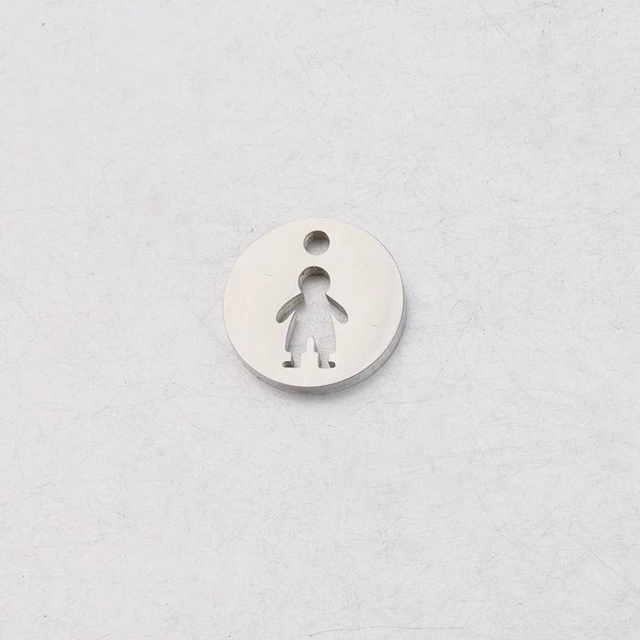 Jewelry Accessories Stainless Steel Round Hollow Humanshaped Fine Polishing Glossy Pendant For Boys And Girls - Image 4