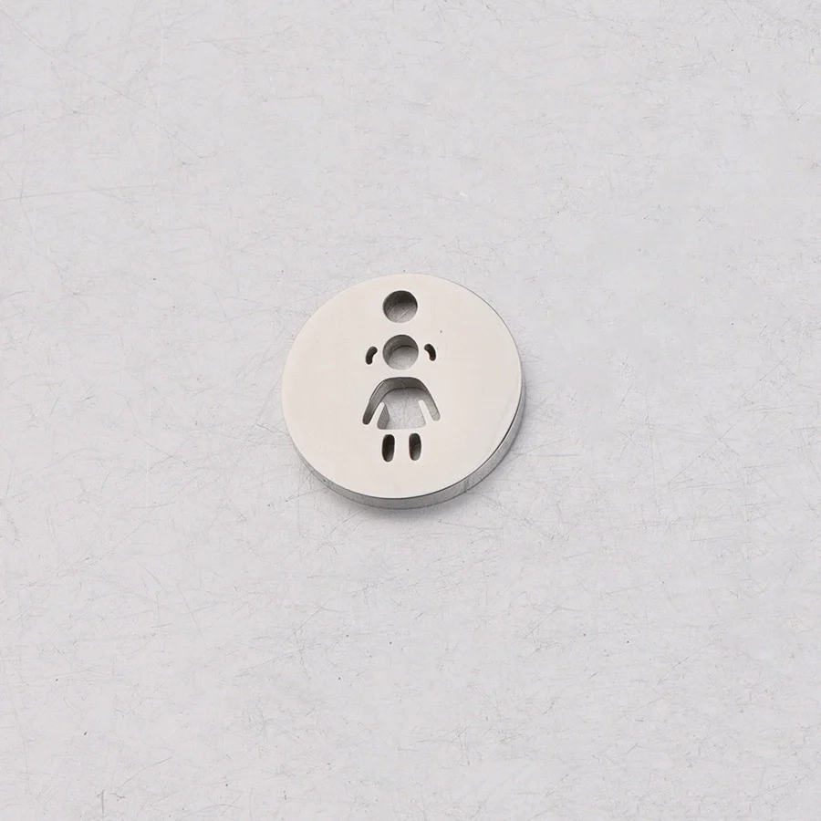 Jewelry Accessories Stainless Steel Round Hollow Humanshaped Fine Polishing Glossy Pendant For Boys And Girls - Image 5