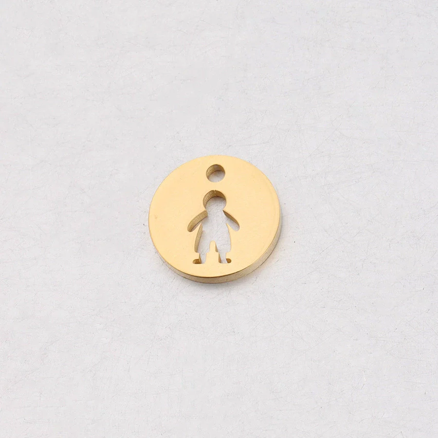 Jewelry Accessories Stainless Steel Round Hollow Humanshaped Fine Polishing Glossy Pendant For Boys And Girls - Image 6