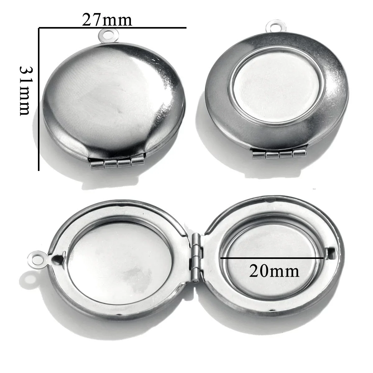 Jewelry Accessories Stainless Steel Round Photo Box Pendant Vintage Embossed Pattern 18K Electroplated - Image 13