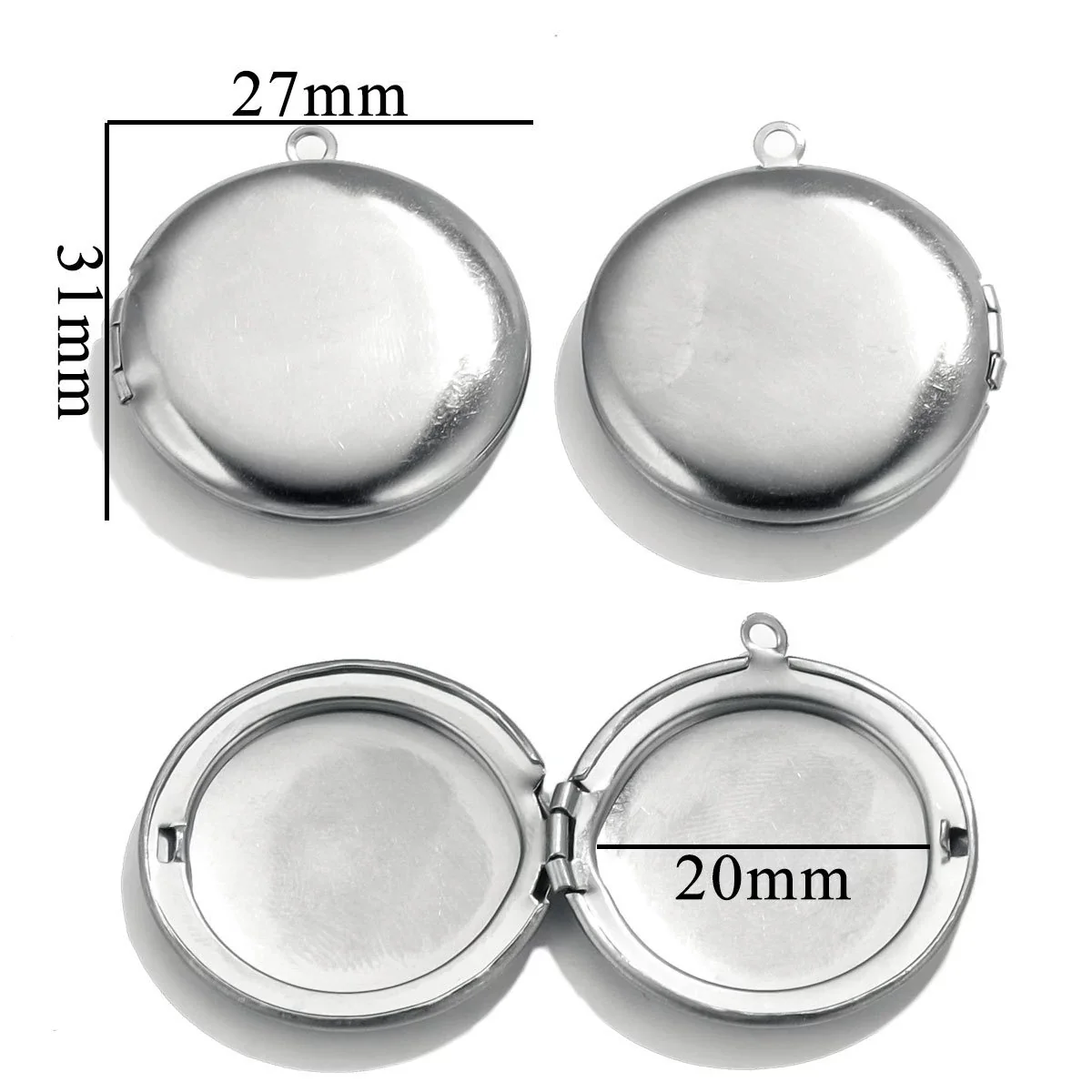 Jewelry Accessories Stainless Steel Round Photo Box Pendant Vintage Embossed Pattern 18K Electroplated - Image 14