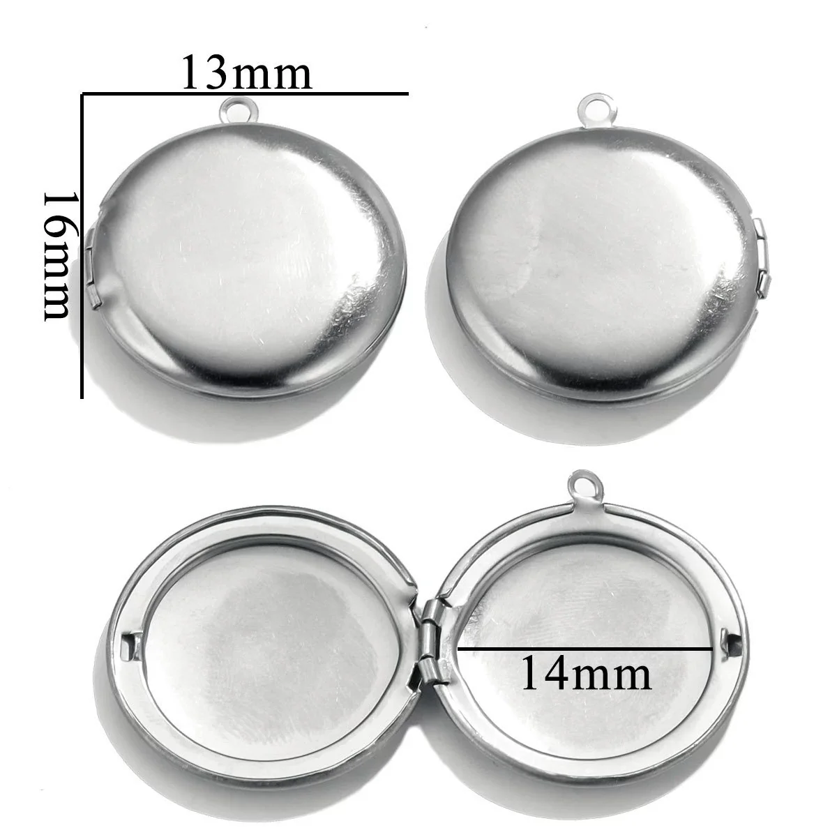 Jewelry Accessories Stainless Steel Round Photo Box Pendant Vintage Embossed Pattern 18K Electroplated - Image 15