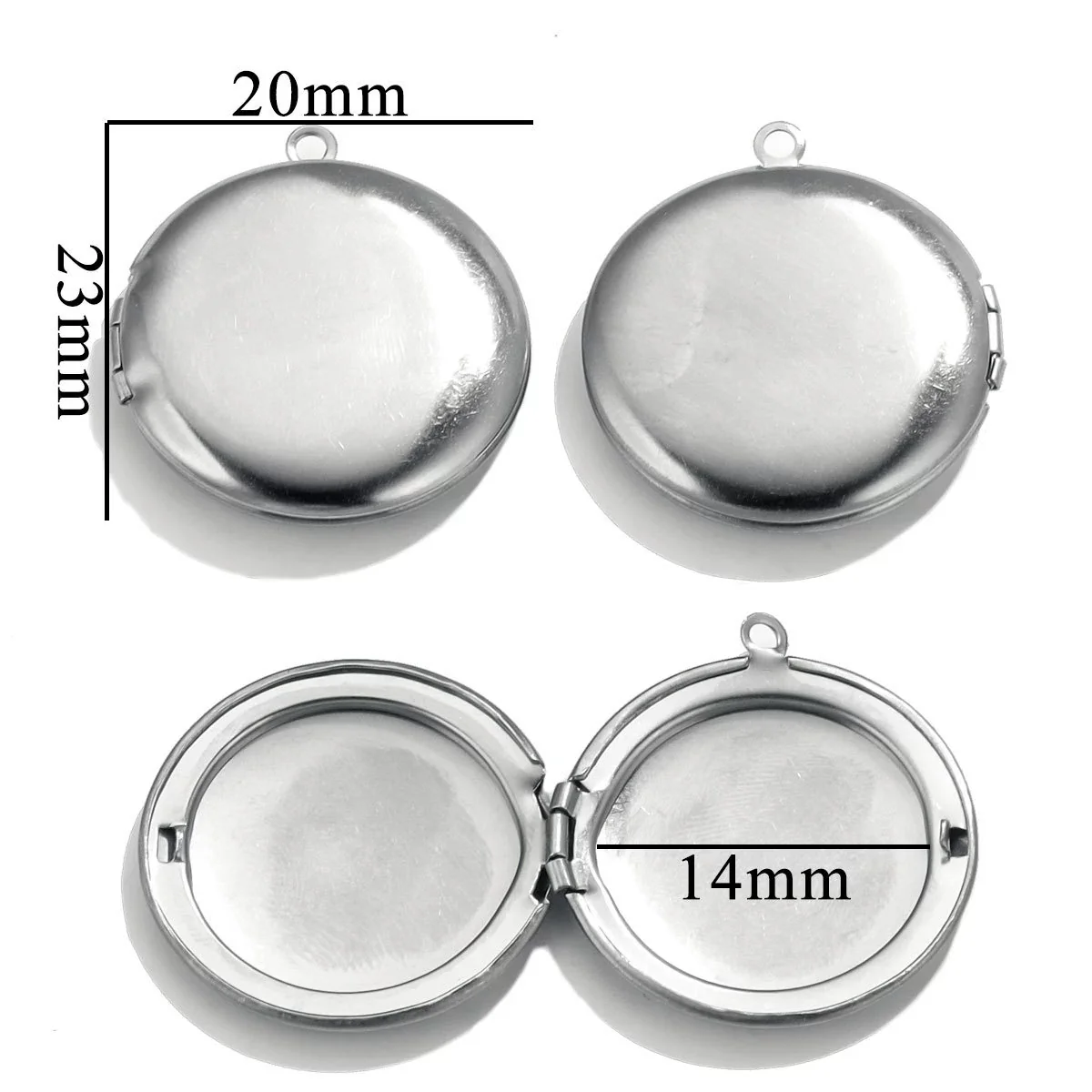 Jewelry Accessories Stainless Steel Round Photo Box Pendant Vintage Embossed Pattern 18K Electroplated - Image 9