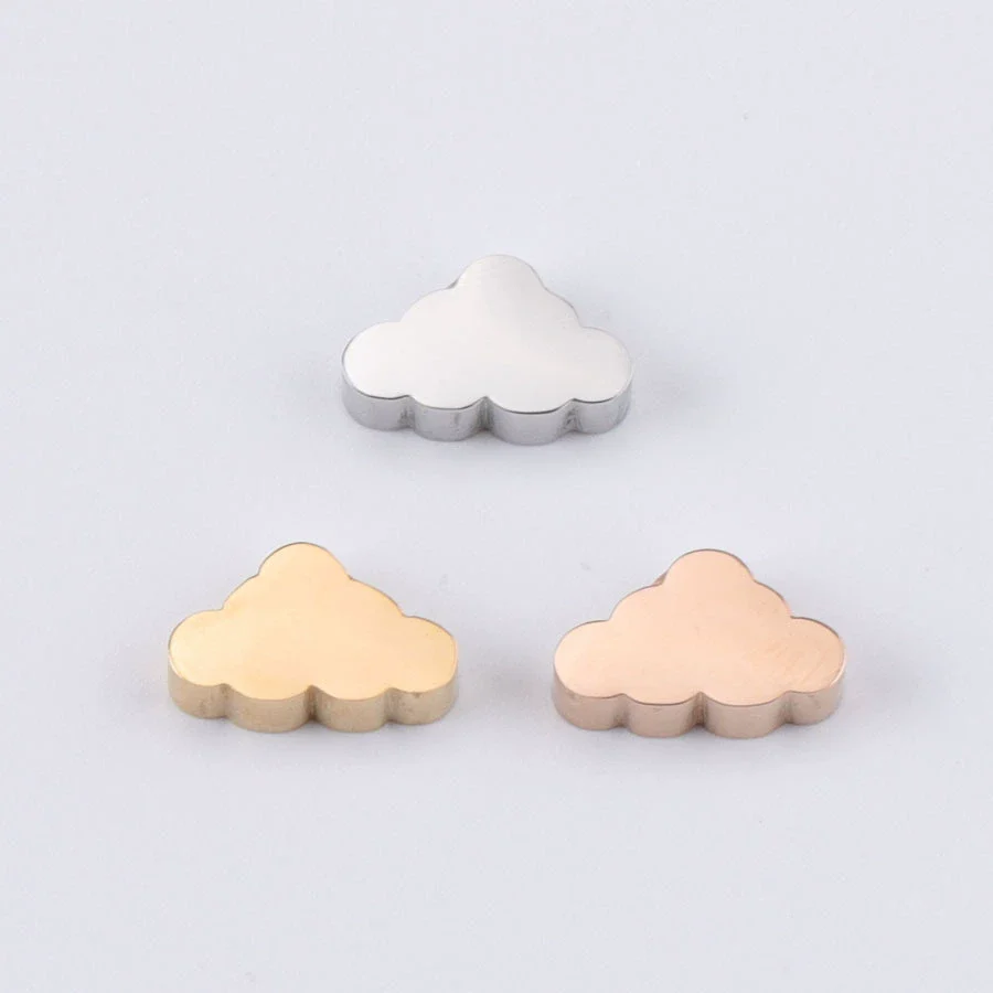 Jewelry Accessories Stainless Steel Spot Mirror Small Hole Beads Cloud Pendant Polishing Figure