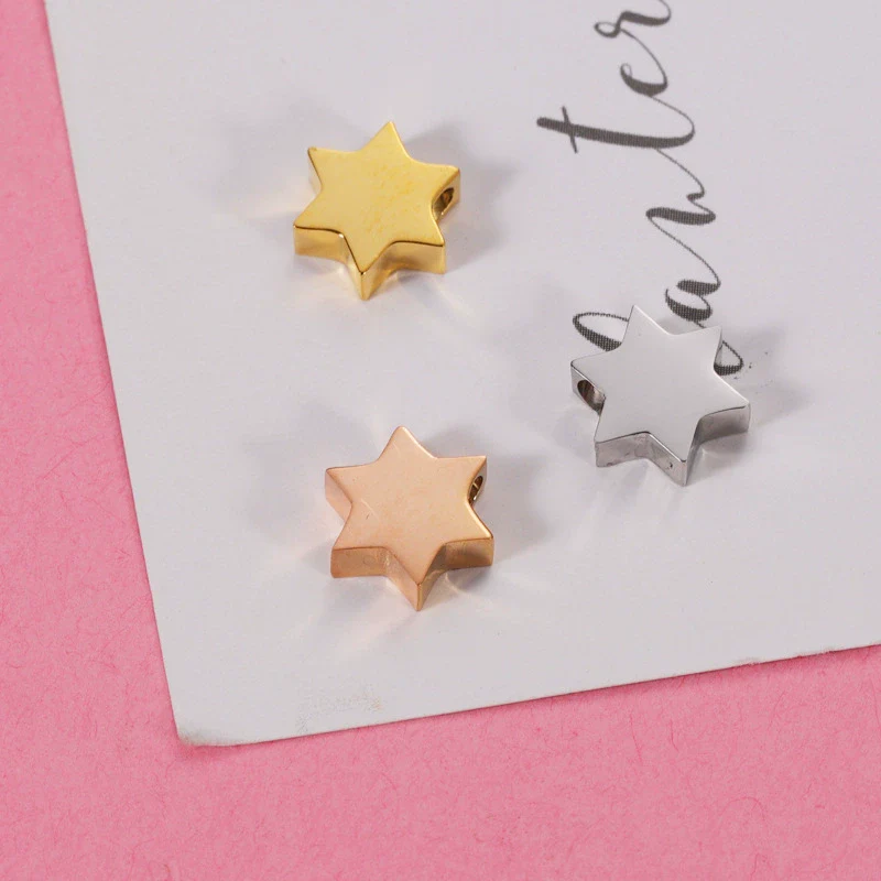 Jewelry Accessories Stainless Steel Star Of David Doublesided Mirror Polished Beads - Image 2