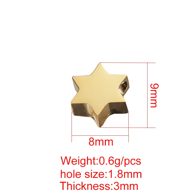 Jewelry Accessories Stainless Steel Star Of David Doublesided Mirror Polished Beads - Image 5