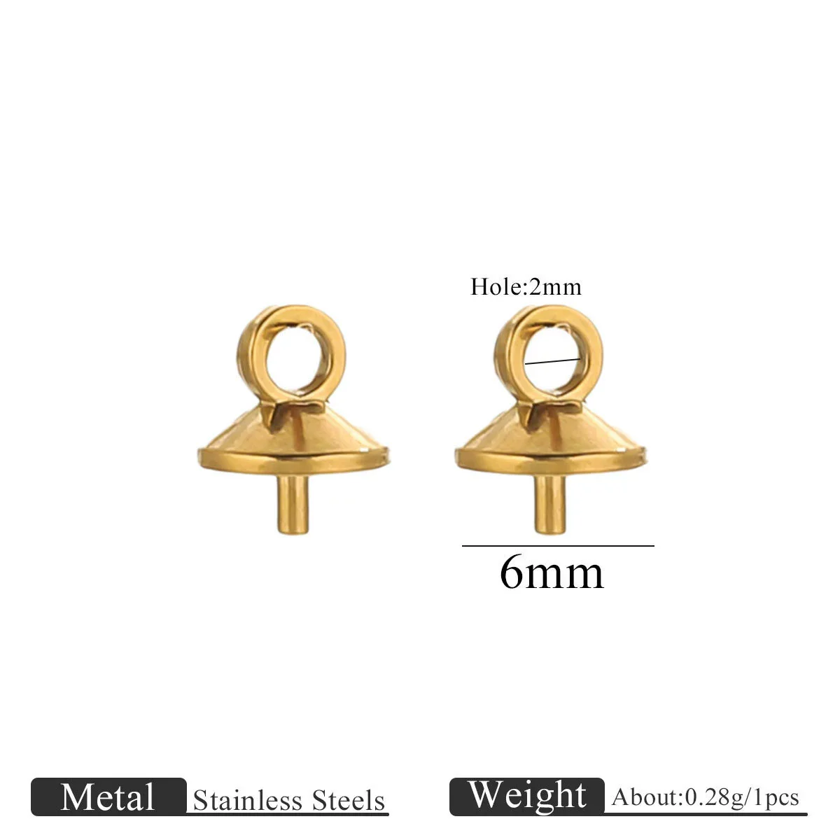 Jewelry Accessories Stainless Steel Vacuum Goldplated Round Bead Cap Pearl Pendant Sheep Eye Cap - Image 9
