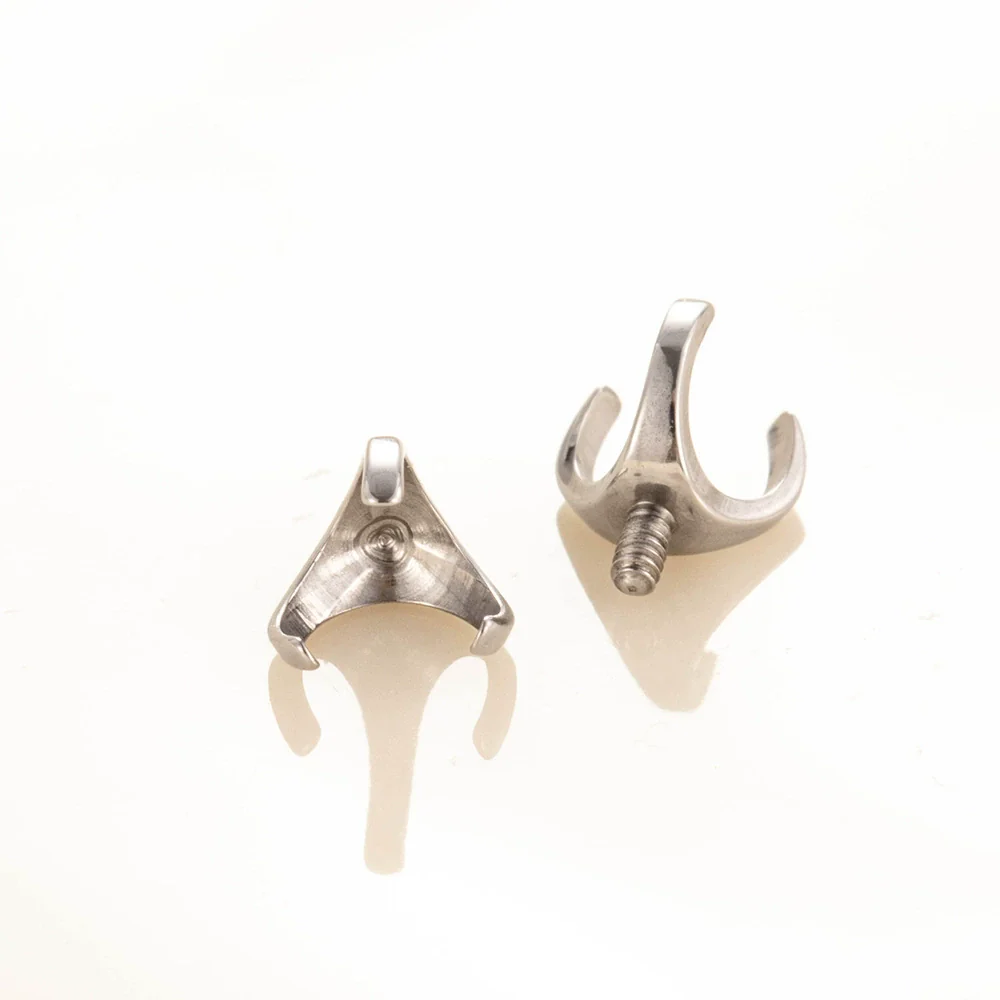 Jewelry Accessories Titanium Alloy Threejaw Card Ball Emptyholder Fashion Geometric Polishing Diy Ear Nail Puncture - Image 4