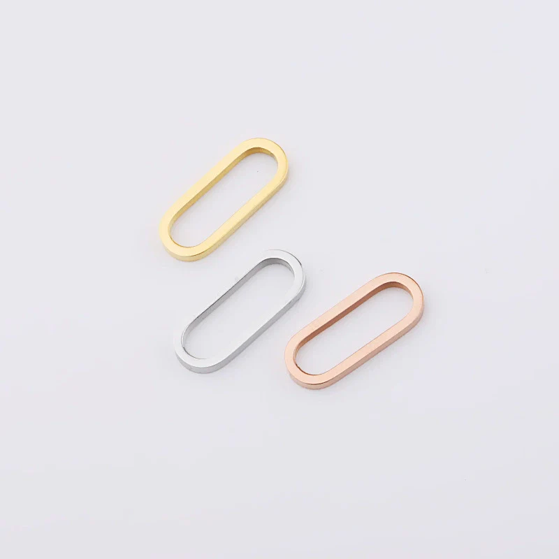 Jewelry Accessories Titanium Steel Eggshaped Geometric Flat Buckle Earrings And Oval Ring With Fine Polishing - Image 2