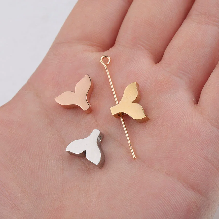 Jewelry Accessories Titanium Steel Fish Tail Bead Pendant With Mirror Finish Polishing - Image 2