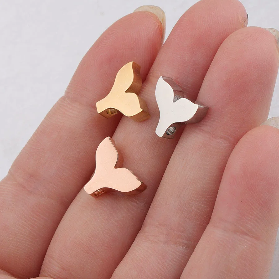 Jewelry Accessories Titanium Steel Fish Tail Bead Pendant With Mirror Finish Polishing - Image 3