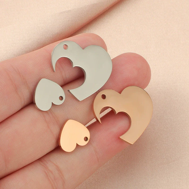 Jewelry Accessories Titanium Steel Love Puzzle Pendant With Splicing Split Style And Fine Polishing - Image 4