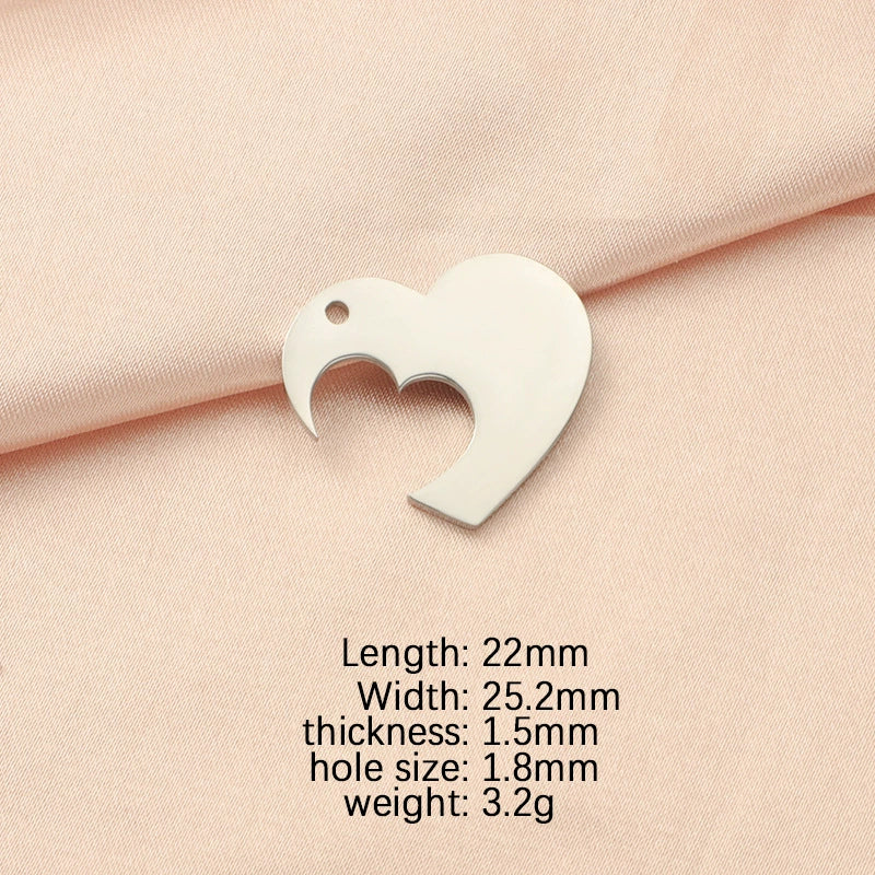 Jewelry Accessories Titanium Steel Love Puzzle Pendant With Splicing Split Style And Fine Polishing - Image 9