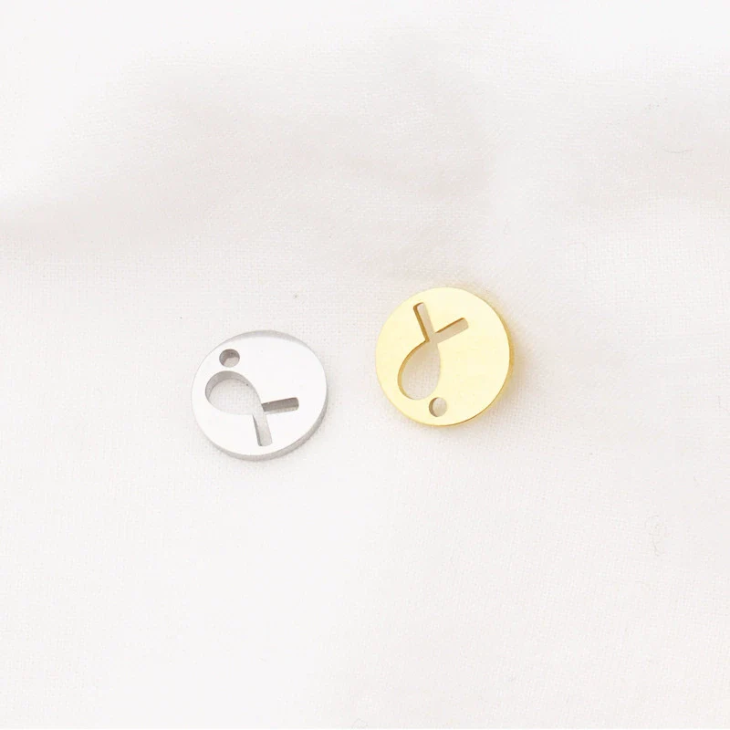 Jewelry Accessories Titanium Steel Round Pendant Mirror Polished Electroplated Totem Geometric Style