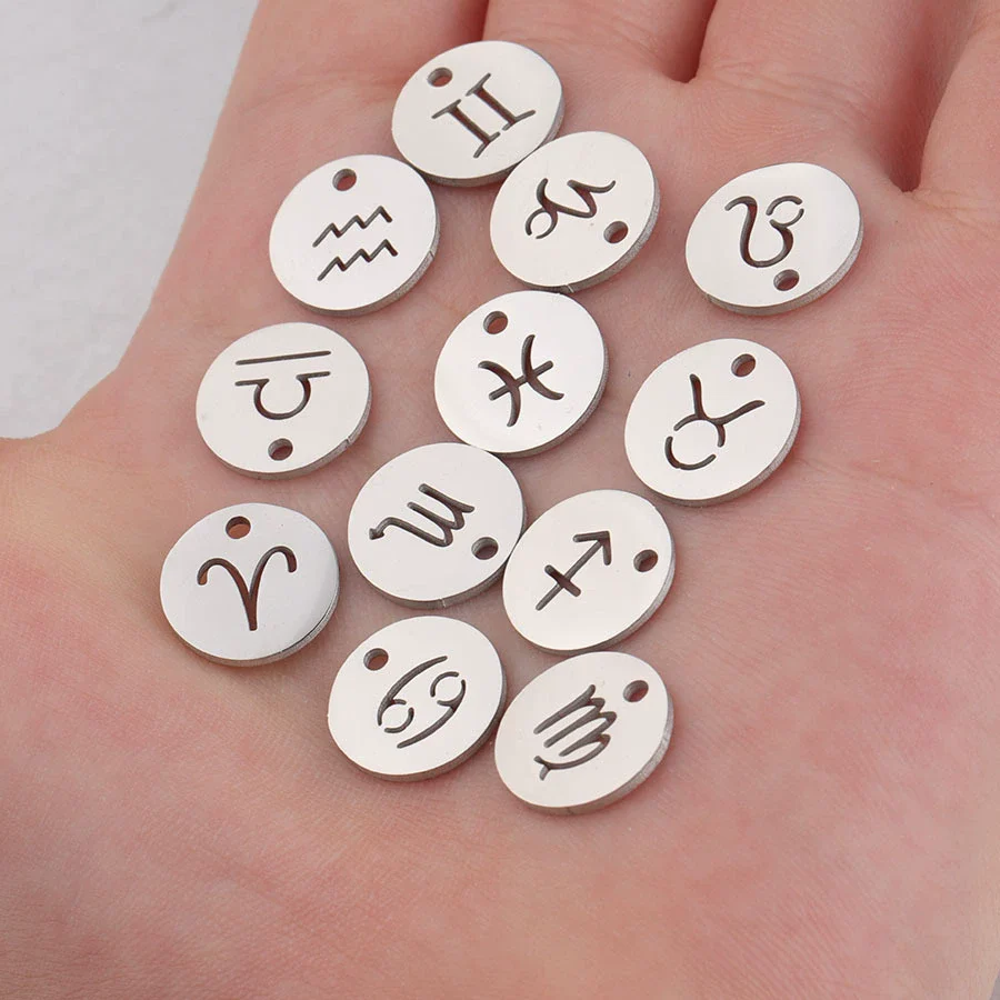 Jewelry Accessories Titanium Steel Single Hole Round Hollow Constellation Geometric Pendant Mirror Finish Polishing - Image 3