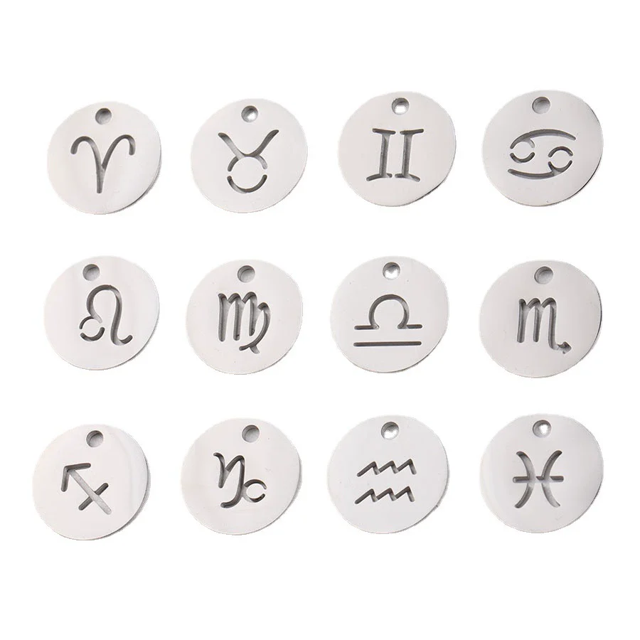 Jewelry Accessories Titanium Steel Single Hole Round Hollow Constellation Geometric Pendant Mirror Finish Polishing - Image 5