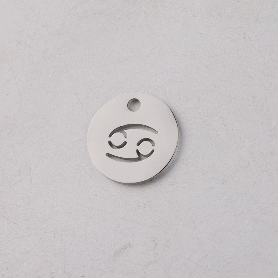 Jewelry Accessories Titanium Steel Single Hole Round Hollow Constellation Geometric Pendant Mirror Finish Polishing - Image 9