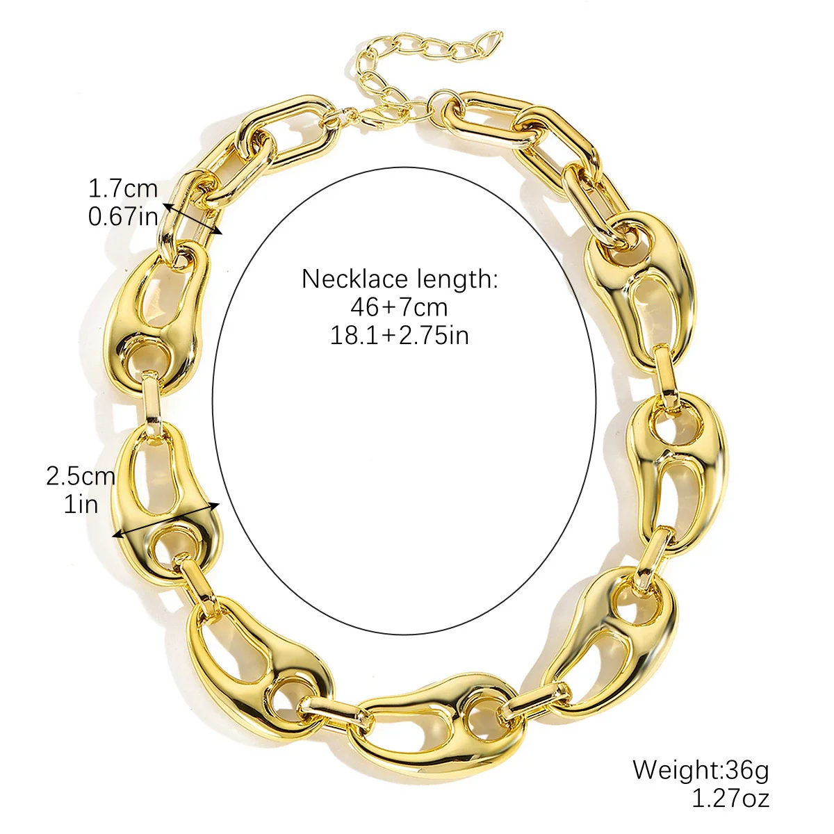Jewelry Acrylic Geometric Exaggerated Hip Hop Cuban Chain Electroplated Necklace For Women - Image 8