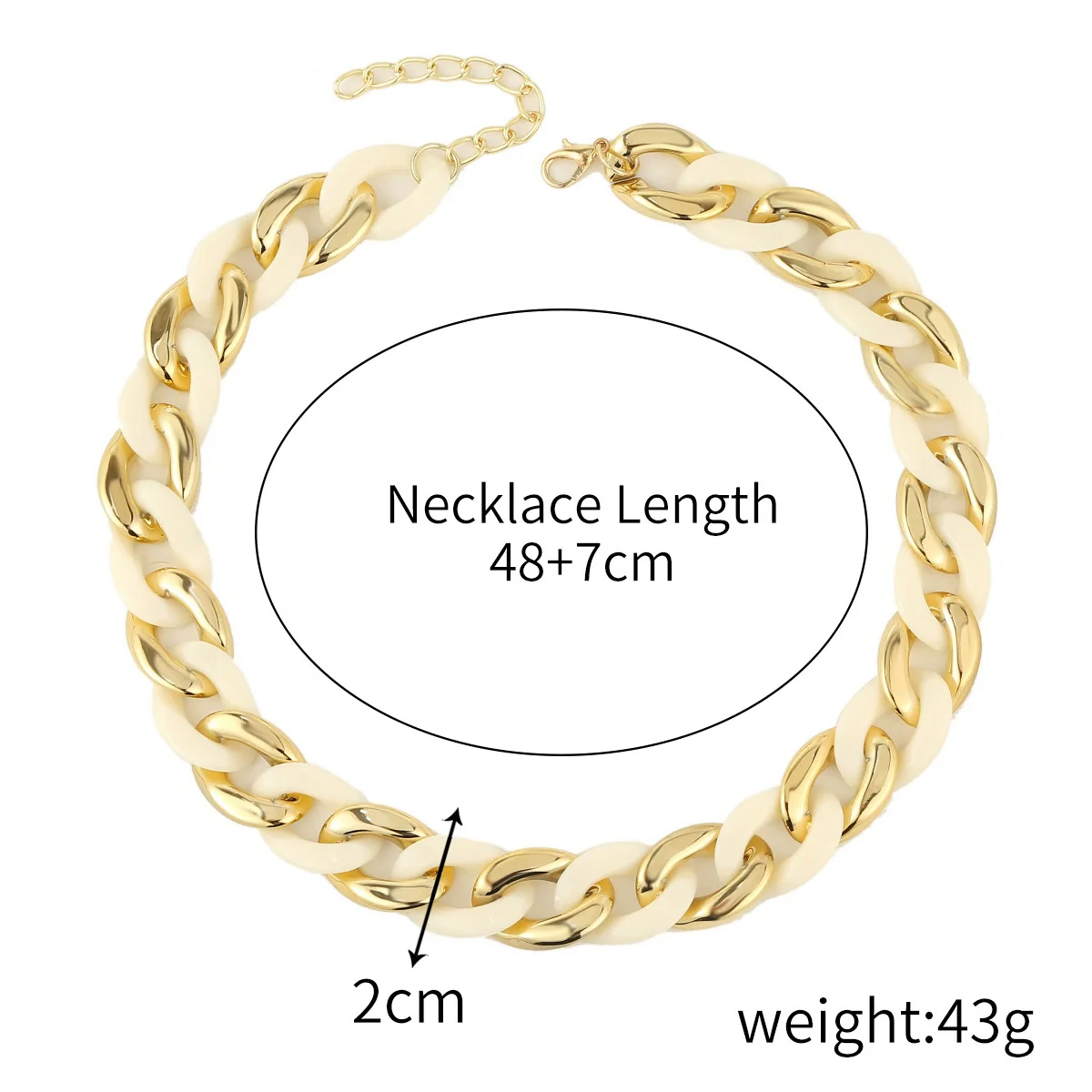 Jewelry Acrylic Hiphop Style Geometric Flat Necklace For Women - Image 10