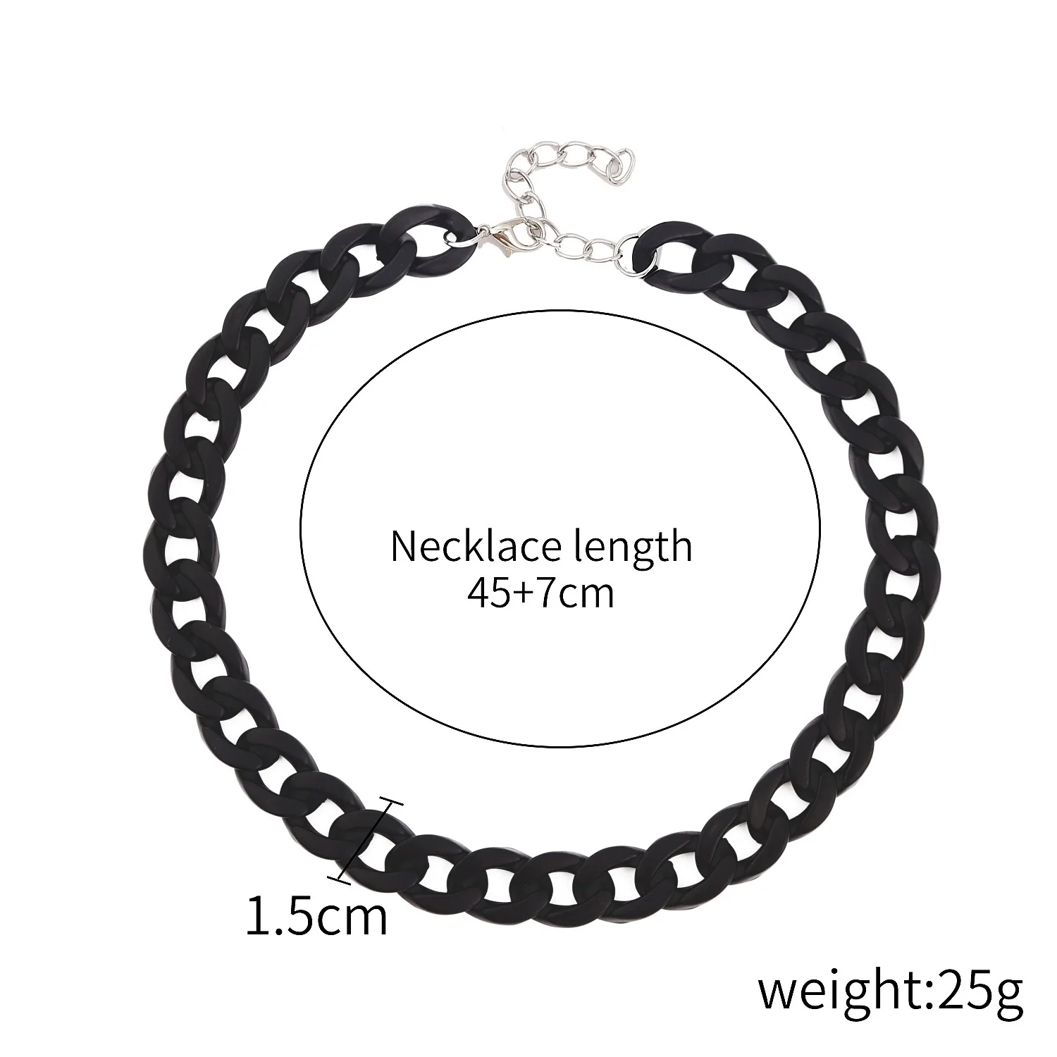 Jewelry Acrylic Hiphop Style Geometric Flat Necklace For Women - Image 15