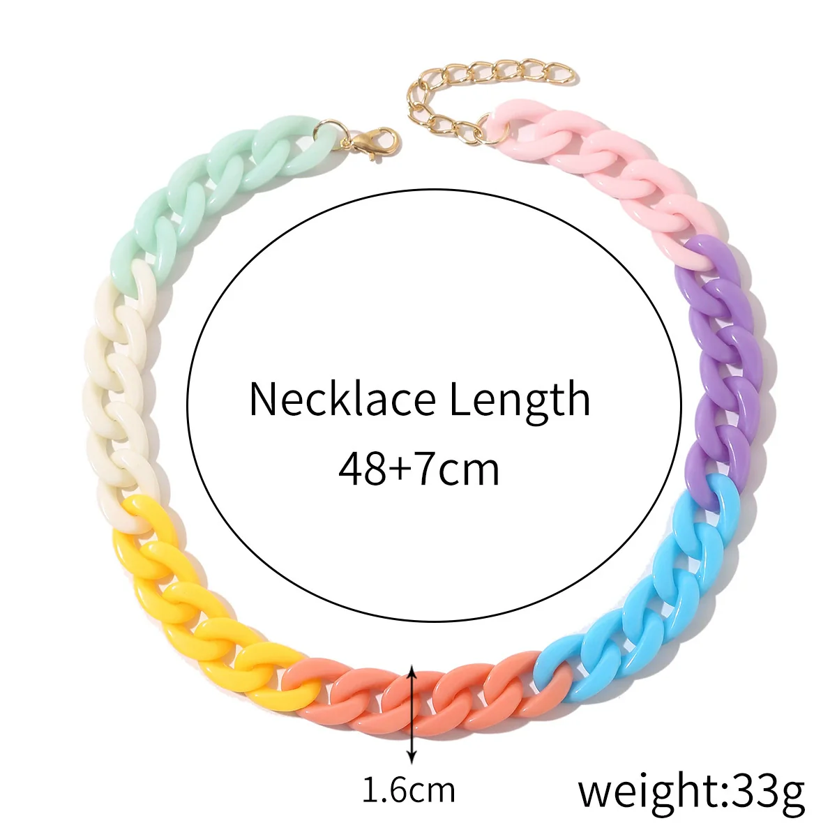 Jewelry Acrylic Hiphop Style Geometric Flat Necklace For Women - Image 6