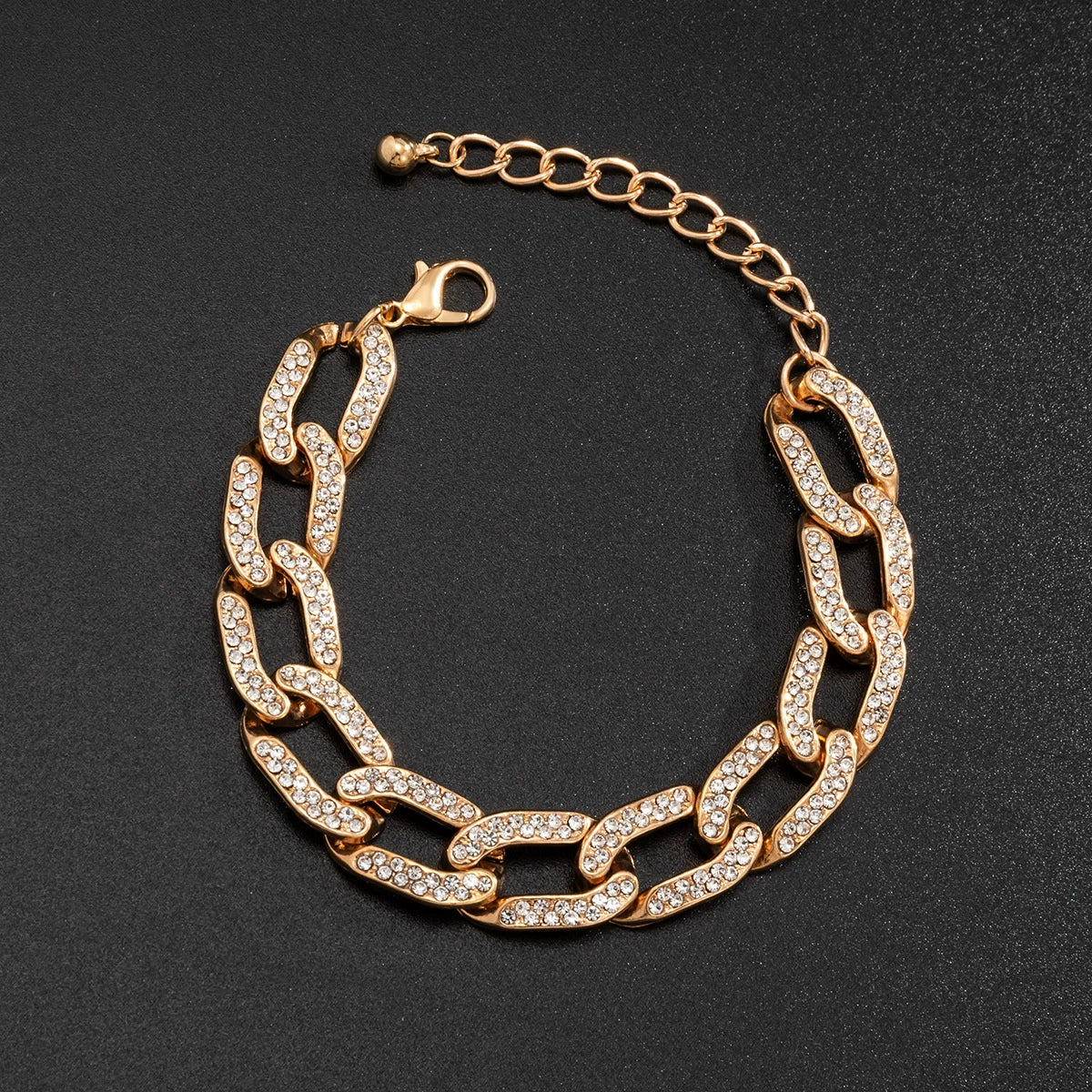 Jewelry Alloy And Rhinestone Geometric Cuban Chain Necklace For Women Punk Style - Image 4
