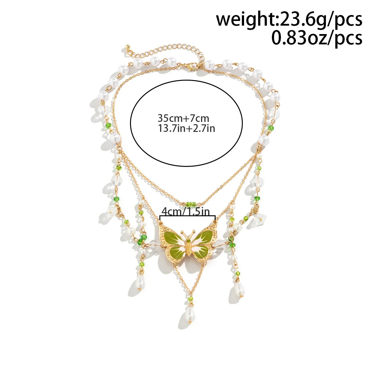 Jewelry Alloy Ball Chain Butterfly Zodiac Geometric Dripping Oil Women's Necklace - Image 5