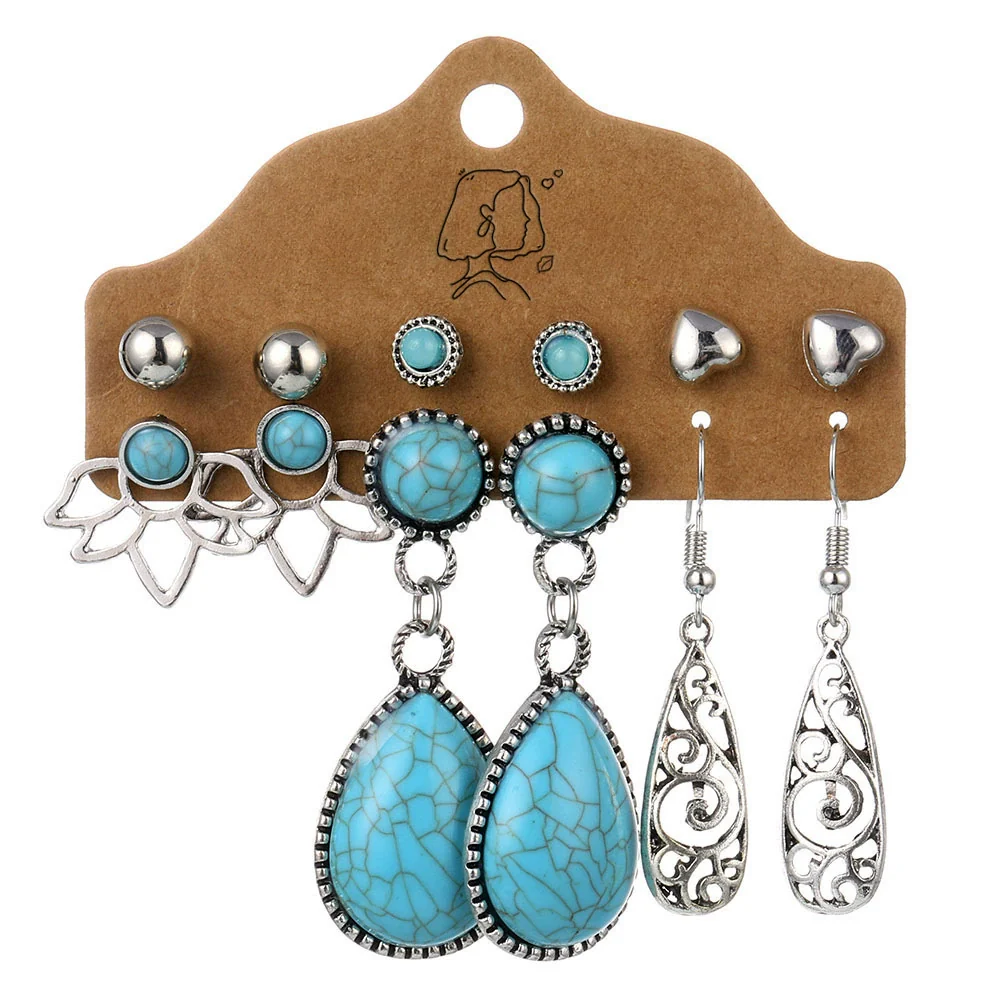 Jewelry Alloy Bohemian Style Geometric Electroplating Tassel With Pendant Earrings Set - Image 7
