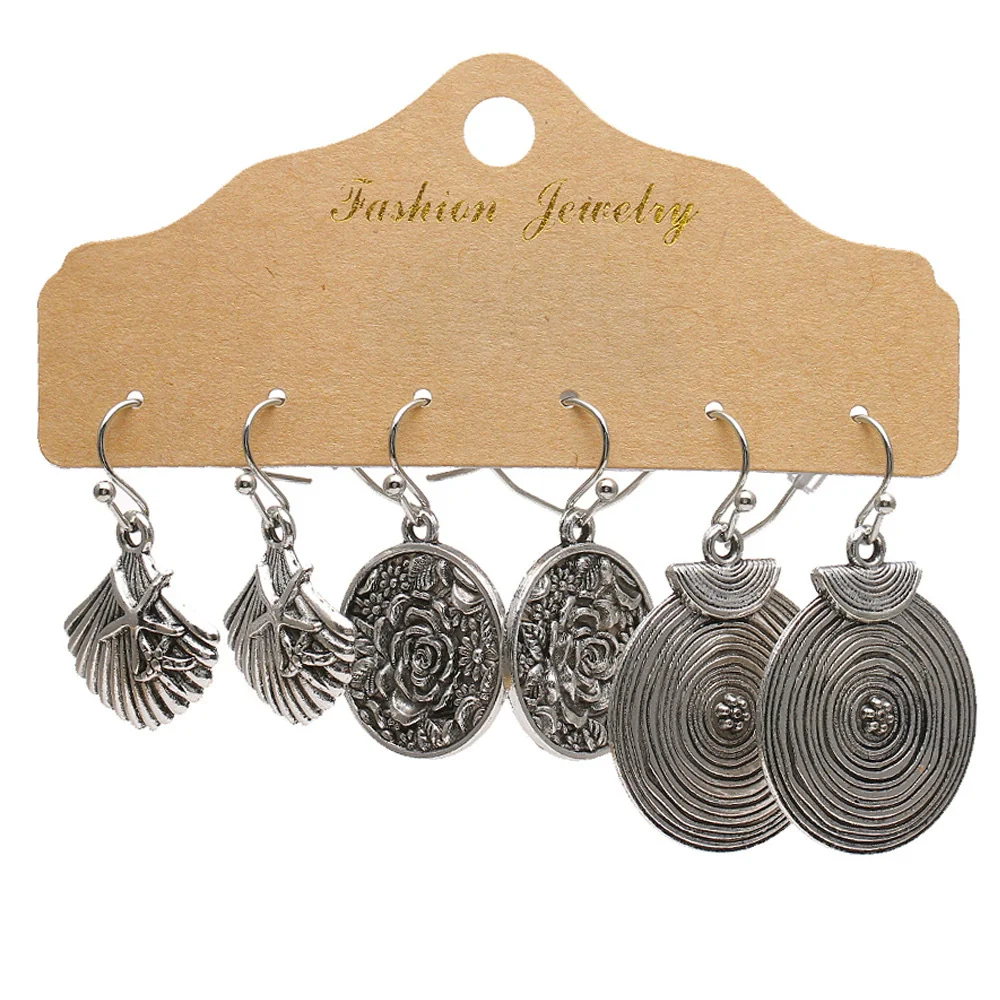 Jewelry Alloy Bohemian Style Geometric Electroplating Tassel With Pendant Earrings Set - Image 9