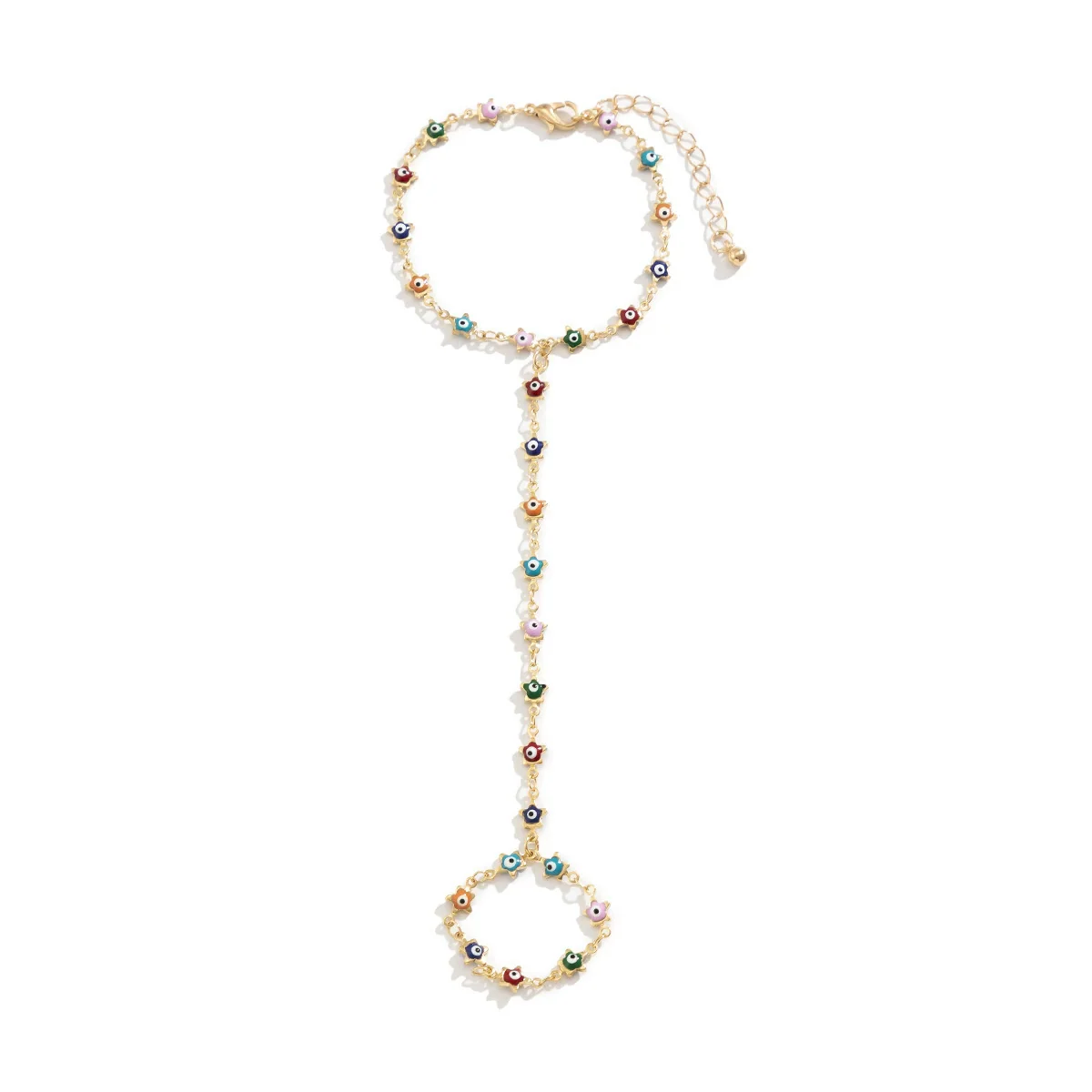 Jewelry Alloy Bohemian Style Geometric Eye Finger Bracelet For Women Electroplated - Image 5
