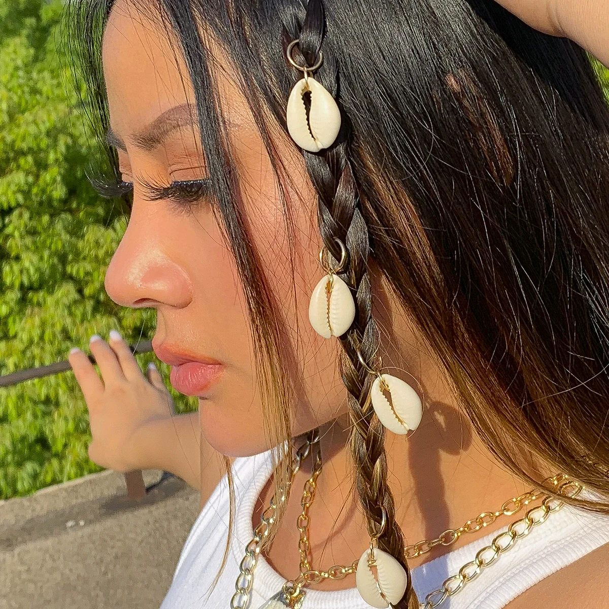 Jewelry Alloy Braided Hair Shell Hair Buckle Lovely Style Electroplated For Women