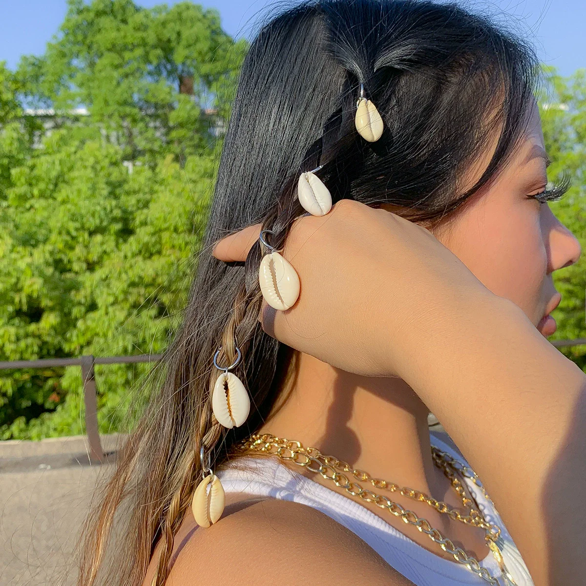 Jewelry Alloy Braided Hair Shell Hair Buckle Lovely Style Electroplated For Women - Image 2