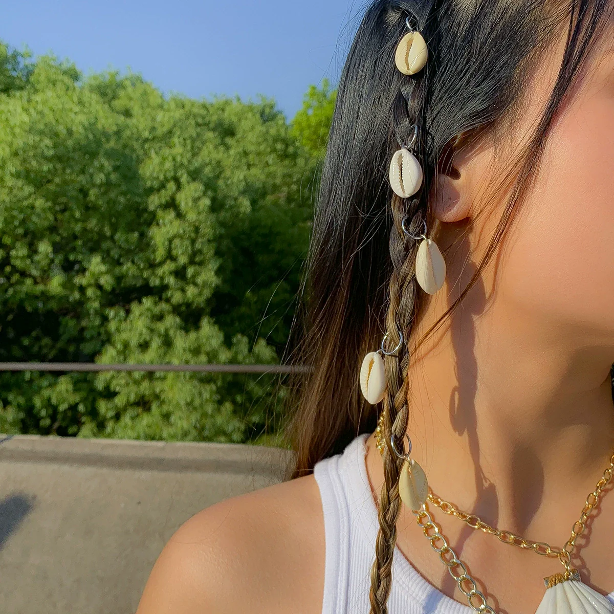 Jewelry Alloy Braided Hair Shell Hair Buckle Lovely Style Electroplated For Women - Image 3