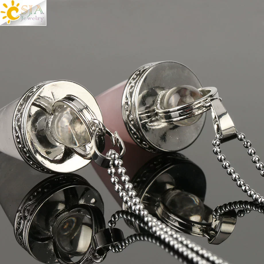 Jewelry Alloy Cone Natural Amethyst Pendant Necklace Minimalist Style - Image 4