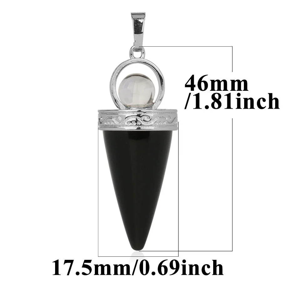 Jewelry Alloy Cone Natural Amethyst Pendant Necklace Minimalist Style - Image 5