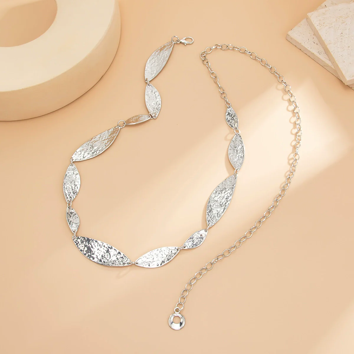 Jewelry Alloy Corrugated Geometric Leaf Body Chain Pop Style Lobster Clasp For Female - Image 4