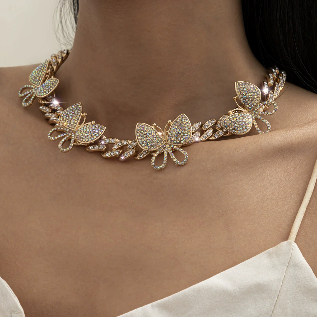 Jewelry Alloy Cuban Chain Necklace With Animals And Zodiac Pattern Retro Exaggerated Style