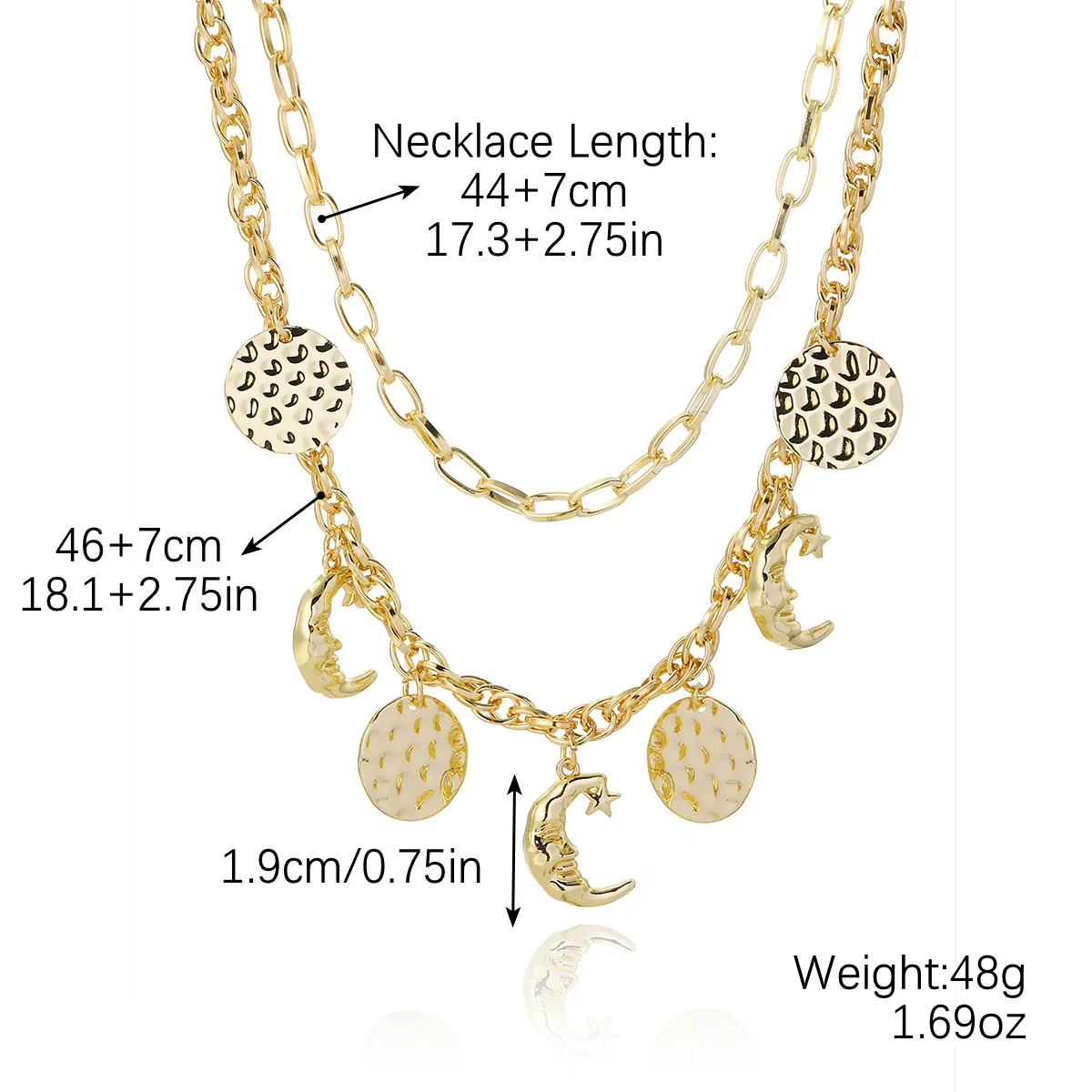Jewelry Alloy Devil's Eye Pendant Multilayer Necklace With Geometric Wave Pattern And Electroplating Treatment For Women - Image 6