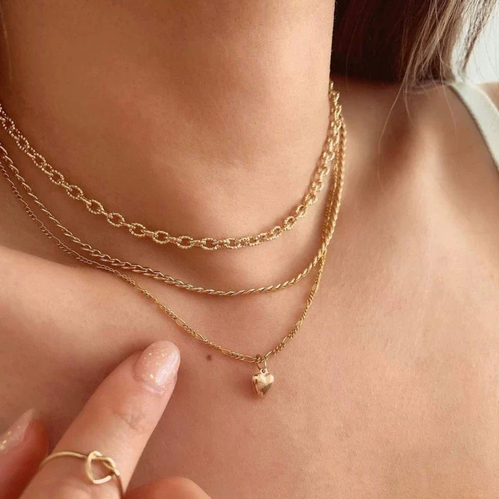 Jewelry Alloy Doublelayer Clavicle Chain Snake Pendant Necklace With Geometric Pattern And Dripping Oil Design For Women