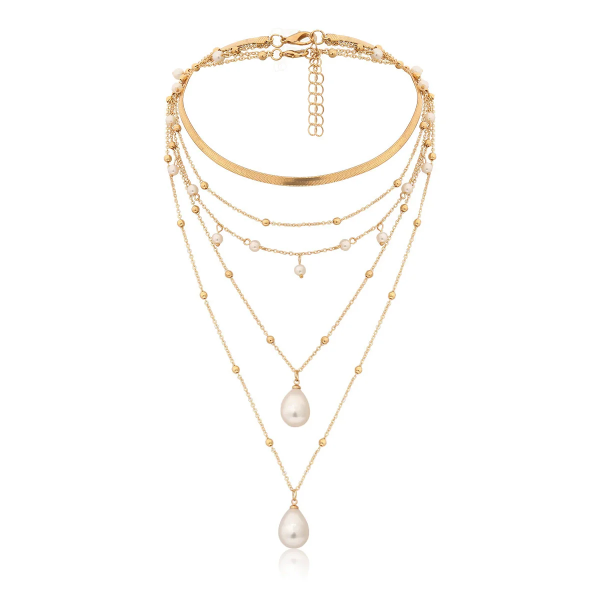 Jewelry Alloy Exaggerated Portrait Coin Multielement Retro Relief Flower Plate Imitation Pearl Geometric Ochain Electroplated Necklace For Women - Image 5