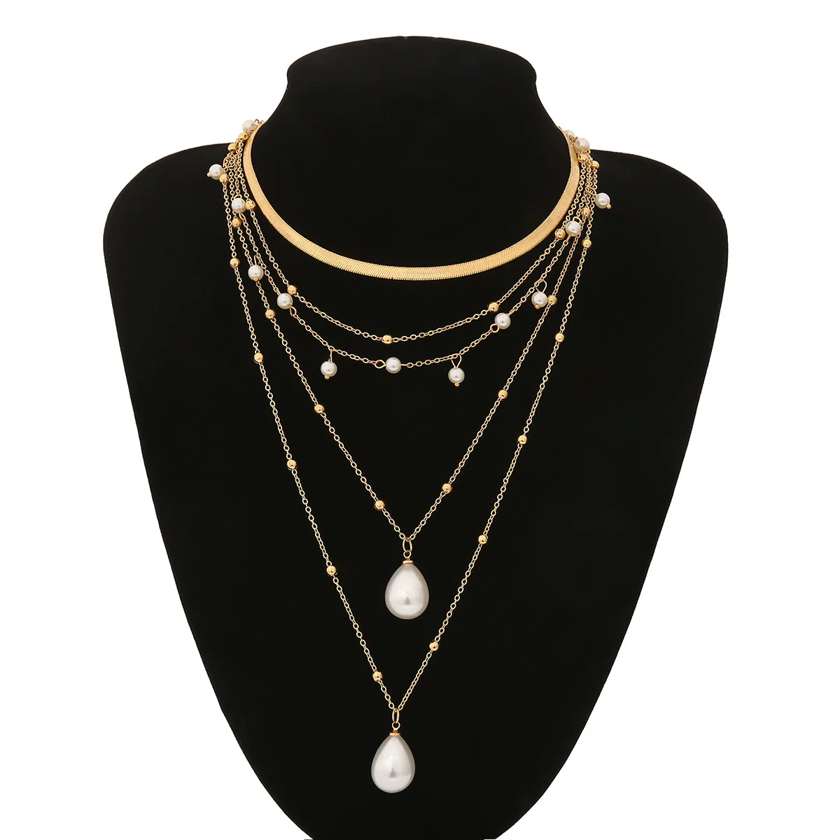 Jewelry Alloy Exaggerated Portrait Coin Multielement Retro Relief Flower Plate Imitation Pearl Geometric Ochain Electroplated Necklace For Women - Image 6
