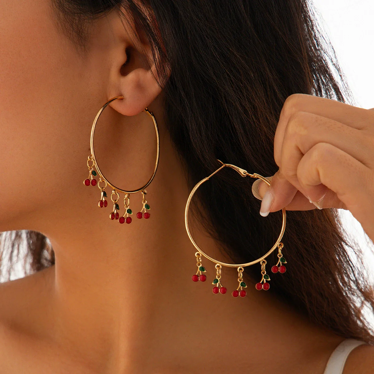 Jewelry Alloy Forest Style Mushroom Leaf Flower Exaggerated Pendant Tassel Earrings Electroplated - Image 3