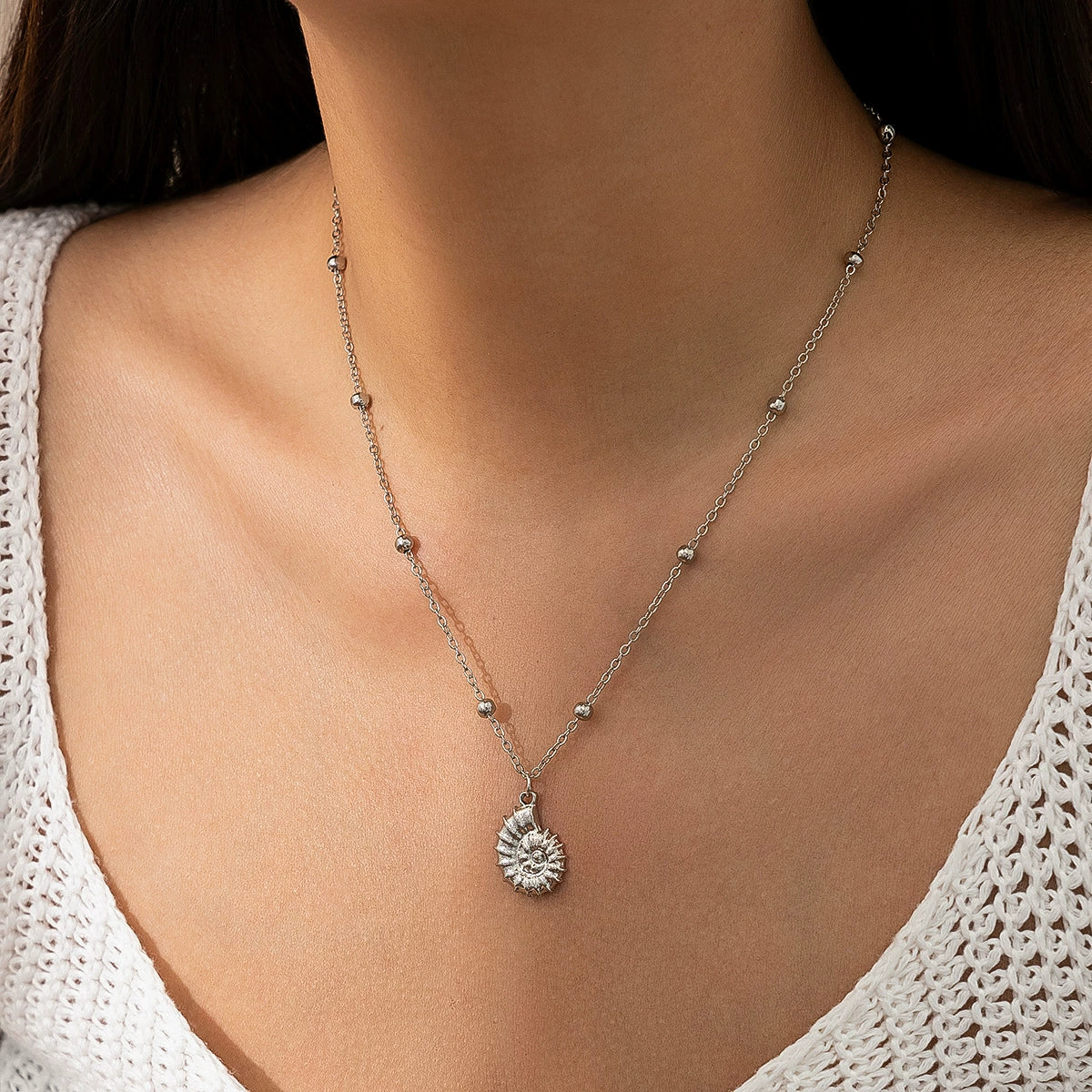 Jewelry Alloy Geometric Fivepointed Star Starfish Conch Wax Thread Knot Electroplating Necklace For Women - Image 11