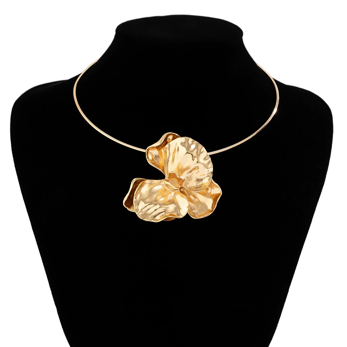 Jewelry Alloy Geometric Flower Metal Choker Collar Necklace For Women - Image 5